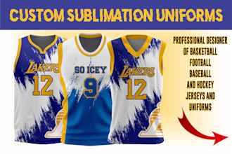 design basketball, football and baseball jerseys or uniform