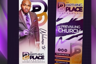 design retractable banner, fitness banner,  church banner