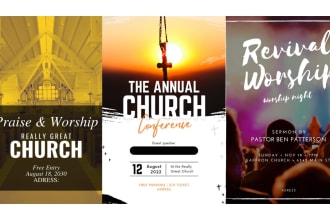 create exceptional social media flyer, church flyer, ig and within 2hrs