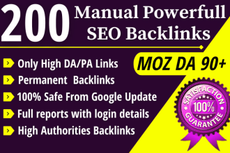 200 high authority moz da 90 dofollow SEO profile backlinks