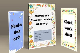 design custom worksheet, flashcards, coloring books, posters as u like
