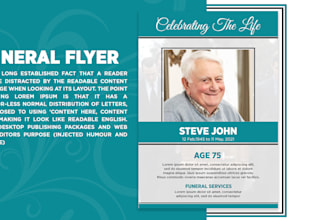 design church, event, funeral, obituary flyer and program