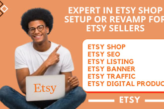 do professional etsy shop setup with etsy seo product listing and etsy banner