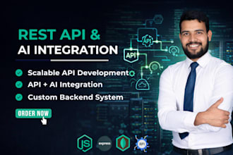 develop rest API, backend system and ai API integration with nodejs