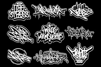 create handstyle graffiti tag logo for your brand