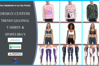 design custom and trendy t shirts, hoodies, bras and leggings design