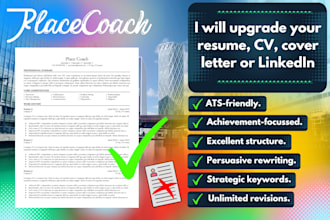 write and upgrade your resume, cv, cover letter, linkedin
