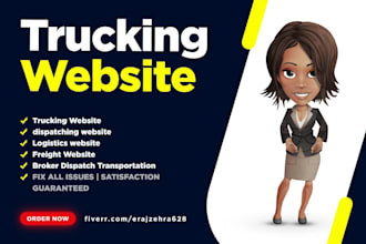 design trucking website, logistics , dispatching, freight broker website