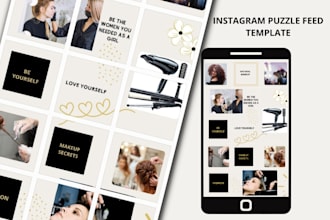 design 18 instagram puzzle feed template for your brand