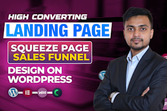 design wordpress landing page, sales funnel, squeeze page using elementor