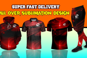 do sublimation hoodie, baseball jersey, all over print clothing design