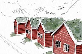 do an urban, architectural sketch