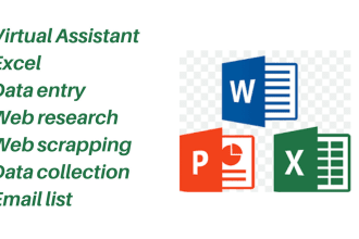 do accurate data entry, data organize, PDF to excel, web scraping and list email