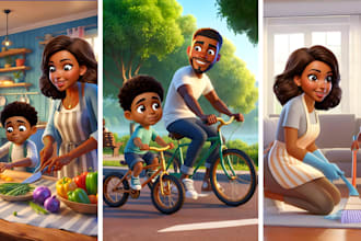 design children book illustration and cover children story book 3d