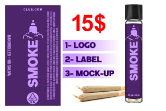 design cbd or pre roll label, boxes and packaging design