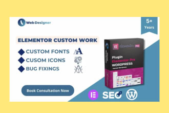 fix bugs or customize elementor pro adding custom font or icons