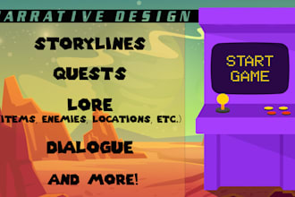 write story, scripts, and design docs for games
