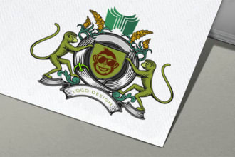 professional family crest and coat of arms heraldic logo