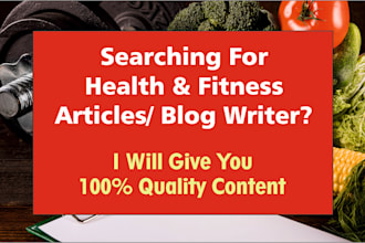 write health, lifestyle and fitness articles