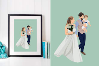 draw a vector faceless portrait for you