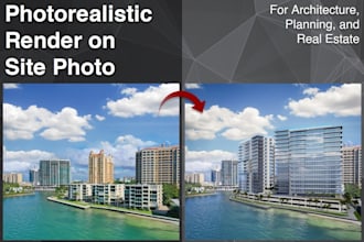 render your building on a site photo