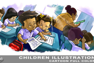 chibi art, cartoon character, anime children illustration