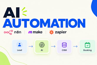 build ai automation, n8n, make, zapier workflows and ai agents