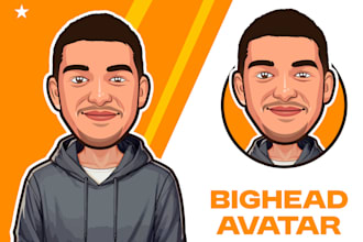 draw funny cartoon character, caricature, logo, portrait