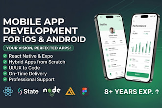 develop hybrid ios and android mobile app using react native