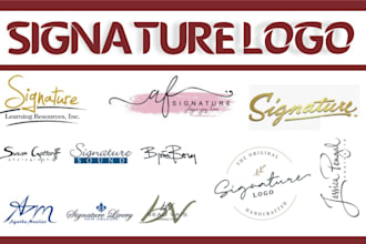 signature logo,signature branding kit and instagram branding kit