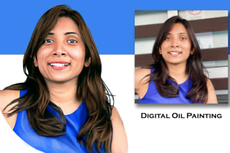 draw digital portrait art in oil painting from your photo