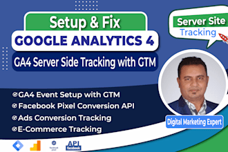 set up google tag manager, ga4 ecommerce and server side tracking