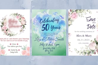 design a beautiful wedding card or invitation card