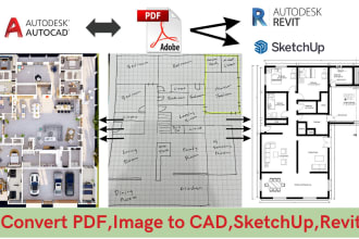 convert pdf image sketch in autocad rivet 2d floor plan section elevation in cad