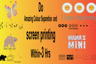 fix, vectorize, dtf, halftone cmyk, clean up, color separation for screen print