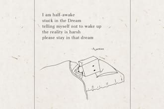 make line art illustration for your poems or words