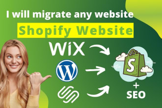 migrate wix, woocommerce, squarespace to shopify store