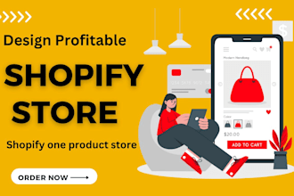 design shopify dropshipping store, shopify website, shopify one product store