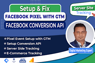 set up meta pixel and facebook conversion API with GTM or shopify
