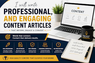 write SEO optimized, professional, and engaging articles