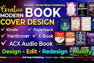 design book covers for kindle formatting, ebooks, KDP, and acx audio book cover