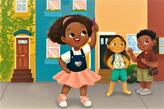 draw african american children storybook illustration