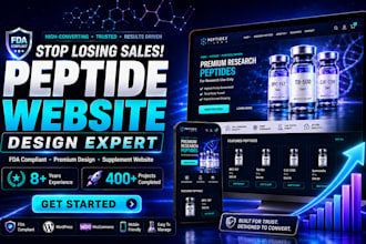 build fda compliant peptide website, research peptide store, supplement website