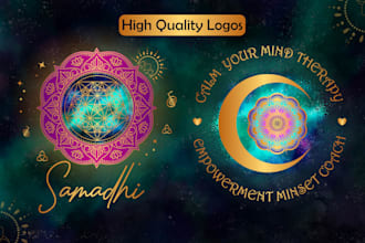 design unique sacred geometry, healing and mystical logo