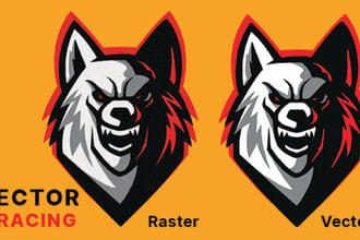 do manual vector tracing, redraw logo, and image to a printable vector file