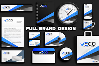 do company logo design and complete brand identity with full custom branding kit