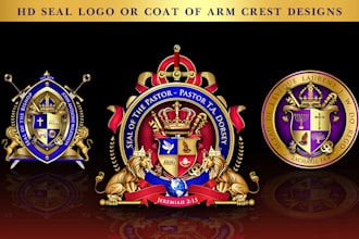 design HD church seal logo or coat of arm crest asap