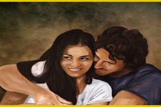 turn photo to digital portrait art in oil painting