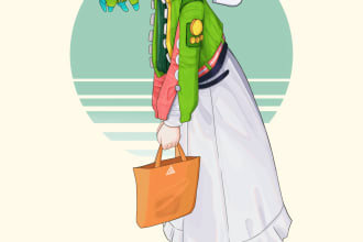 draw cute aesthetic character, avatar or fanart