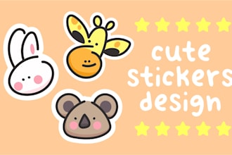 design cute sticker, emoji character